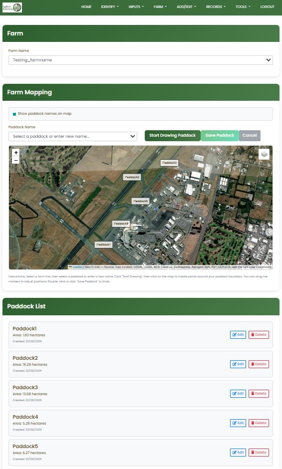 Farm mapping tool